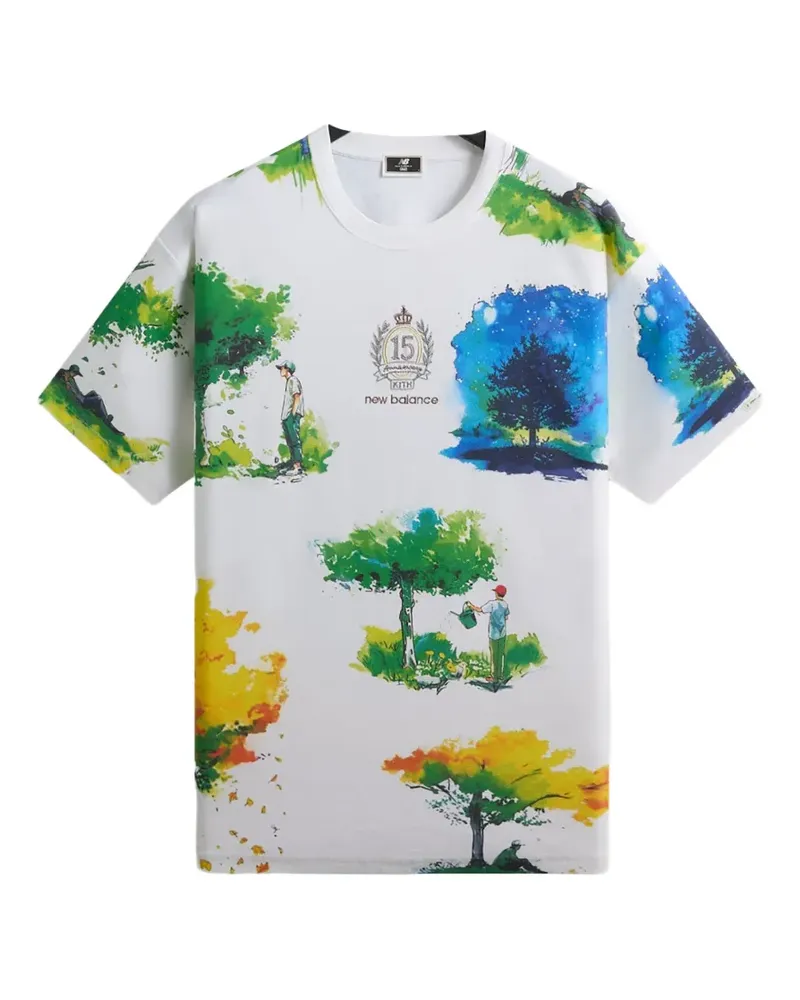 KITH x New Balance Watercolour Quinn T-Shirt - Weiß Weiß