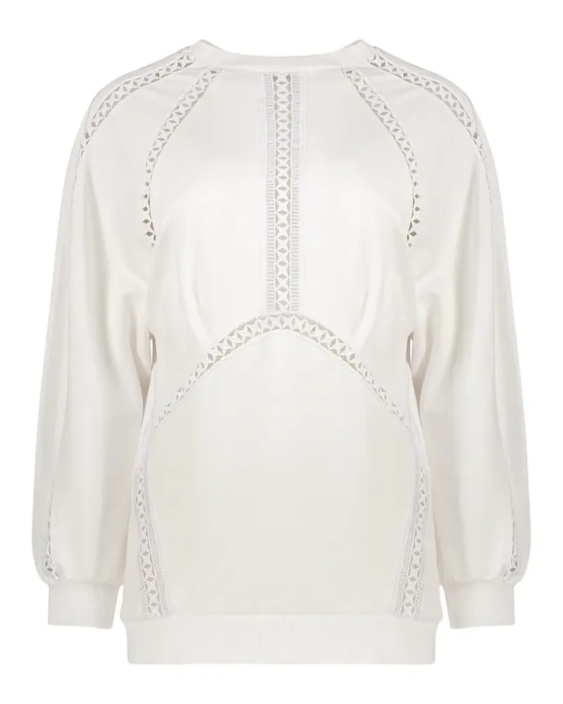 Alberta Ferretti lace-trim blouse - Weiß Weiß