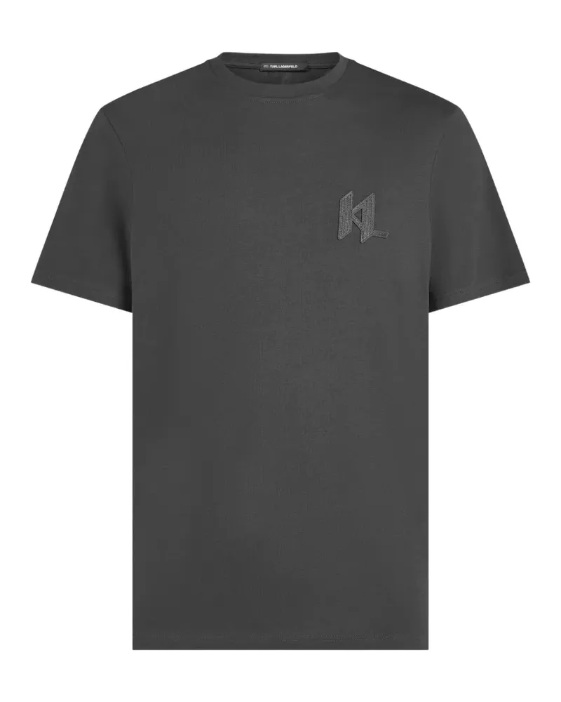 Karl Lagerfeld T-Shirt mit Logo-Patch - Grau Grau