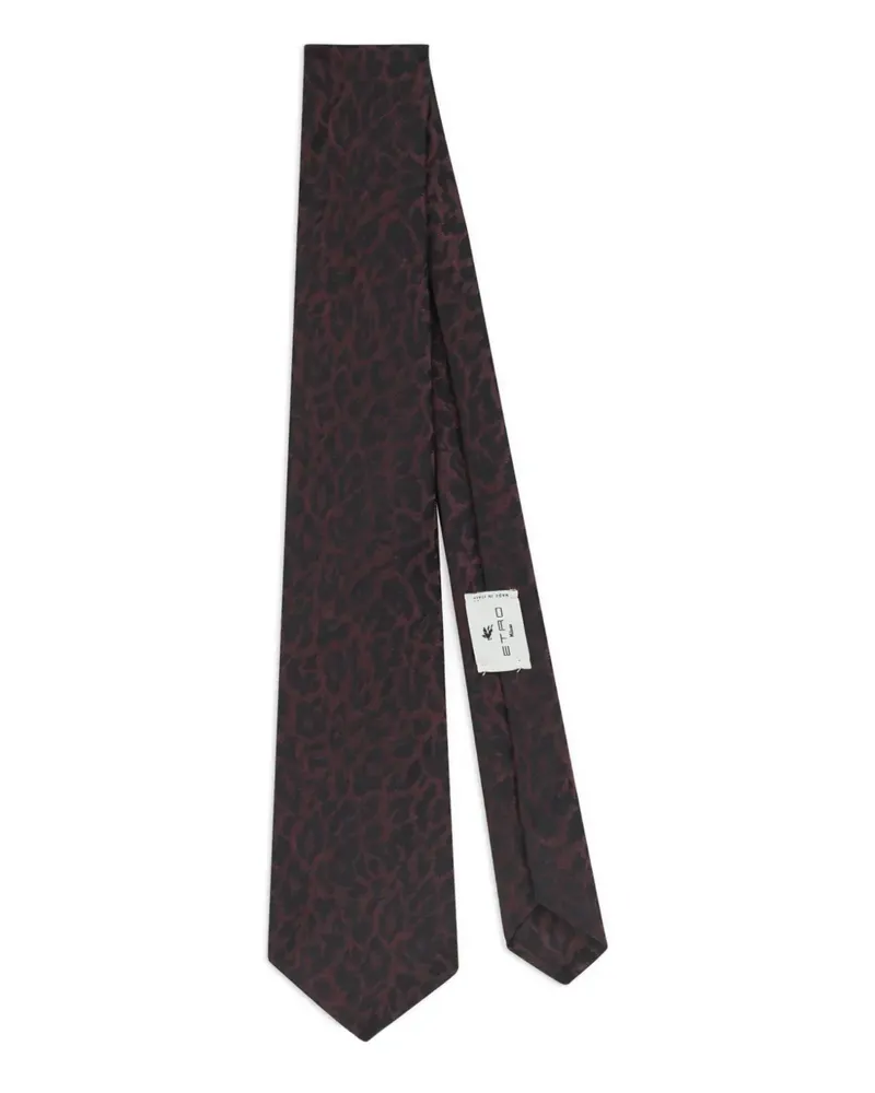 Etro Seidenkrawatte mit Tiermotiv - Schwarz Schwarz