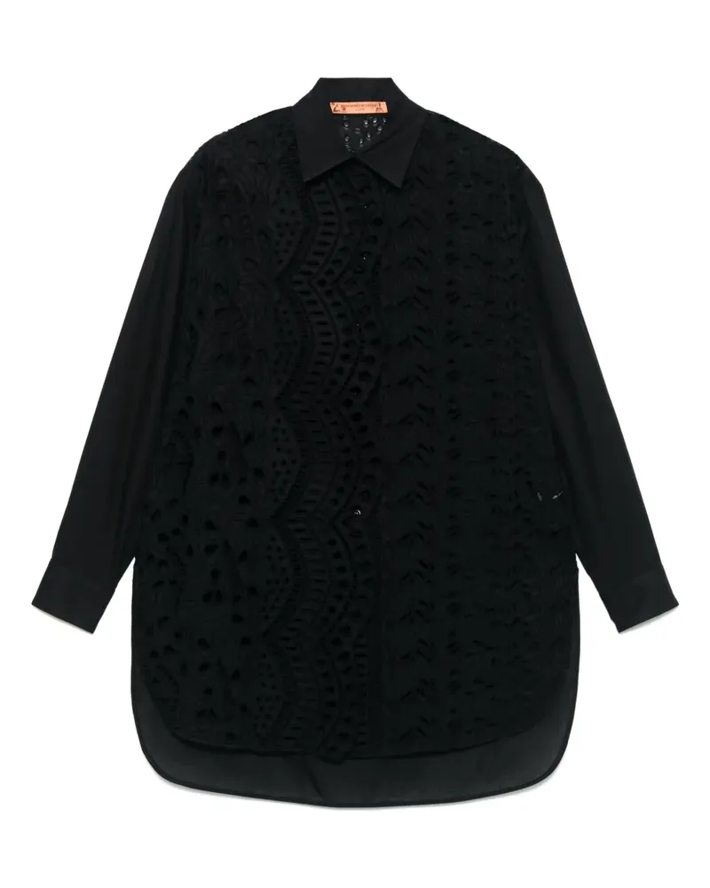 Ermanno Scervino Hemd mit Lochstickerei - Schwarz Schwarz