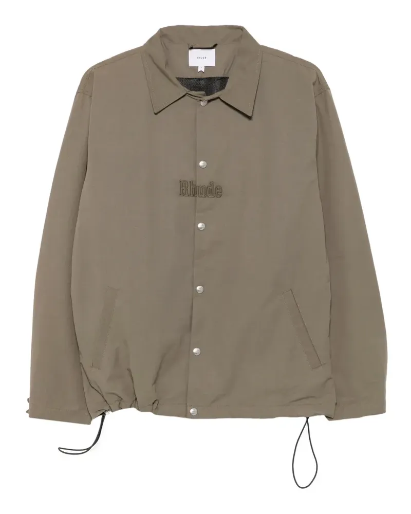 RHUDE logo-embroidered overshirt - Grün Grün