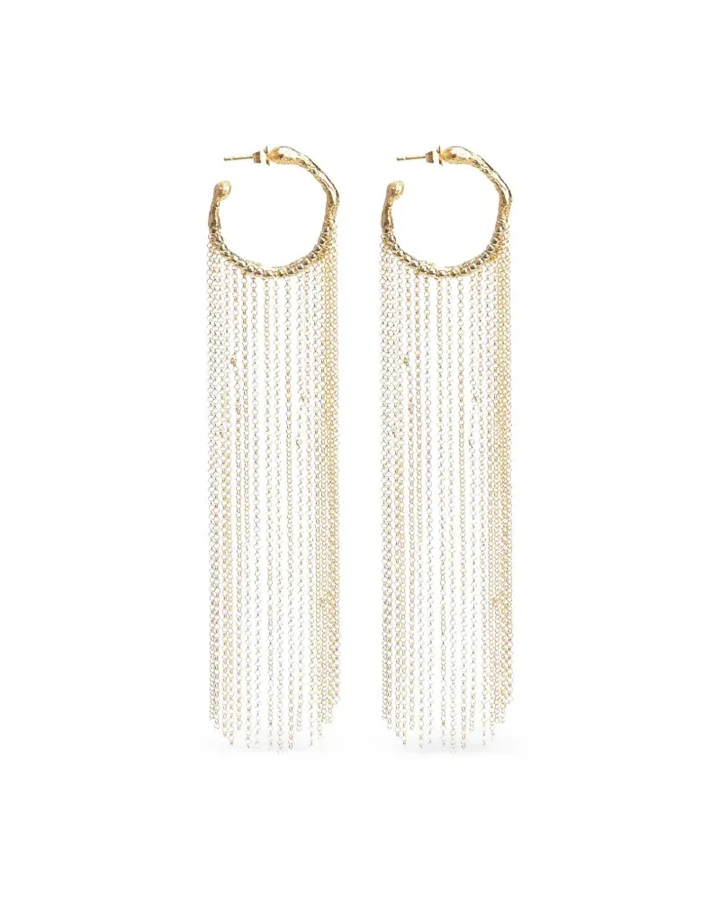 forte_forte Creolen mit Kette - Gold Gold
