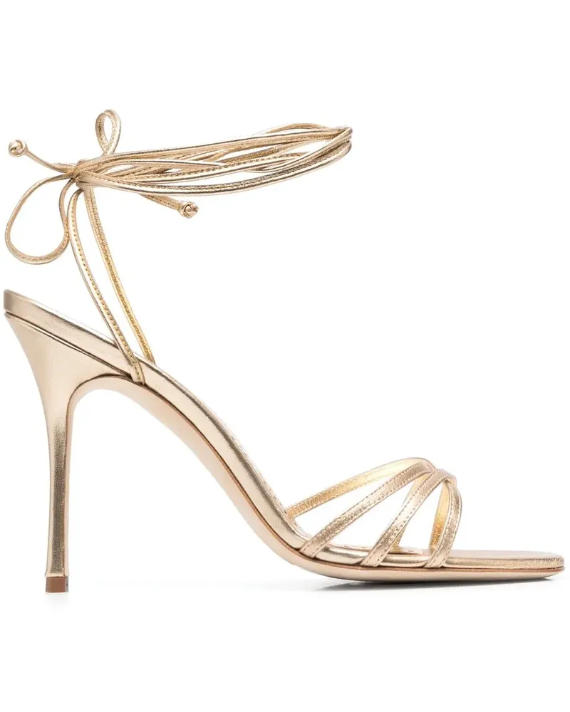 Manolo Blahnik Sandalen mit Schnürung - Gold Gold