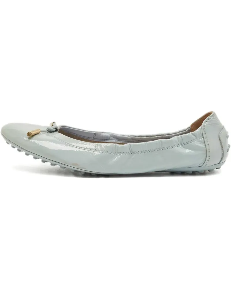 TOD'S scrunch leather ballerina flats - Grau Grau