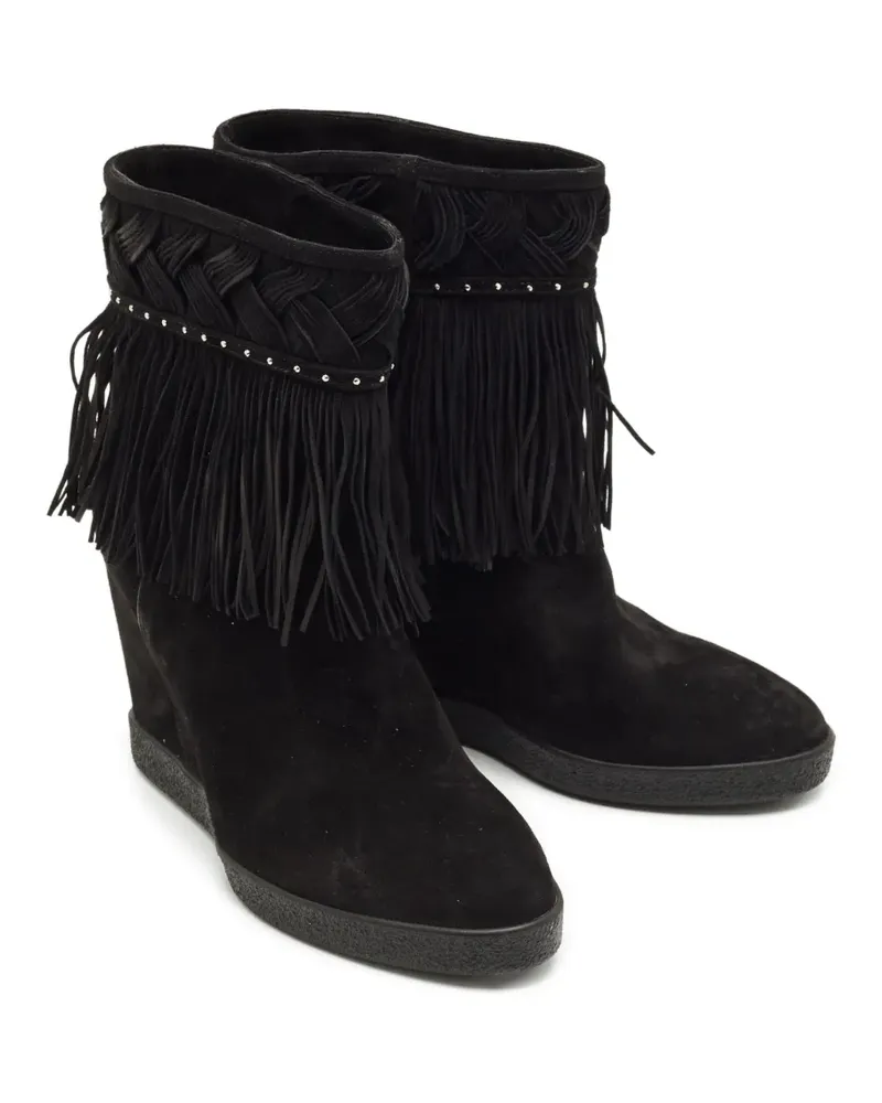 Le Silla fringe studded suede boots - Schwarz Schwarz