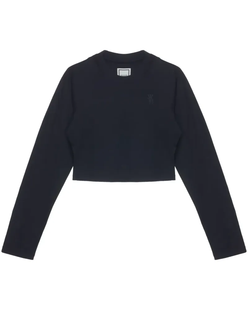 Wooyoungmi Cropped-T-Shirt mit Logo-Stickerei - Schwarz Schwarz
