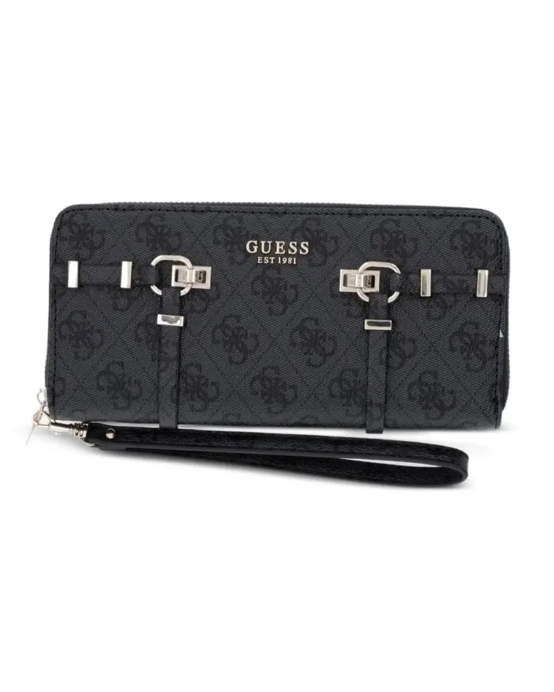 Guess Leona Portemonnaie mit 4G-Muster - Schwarz Schwarz