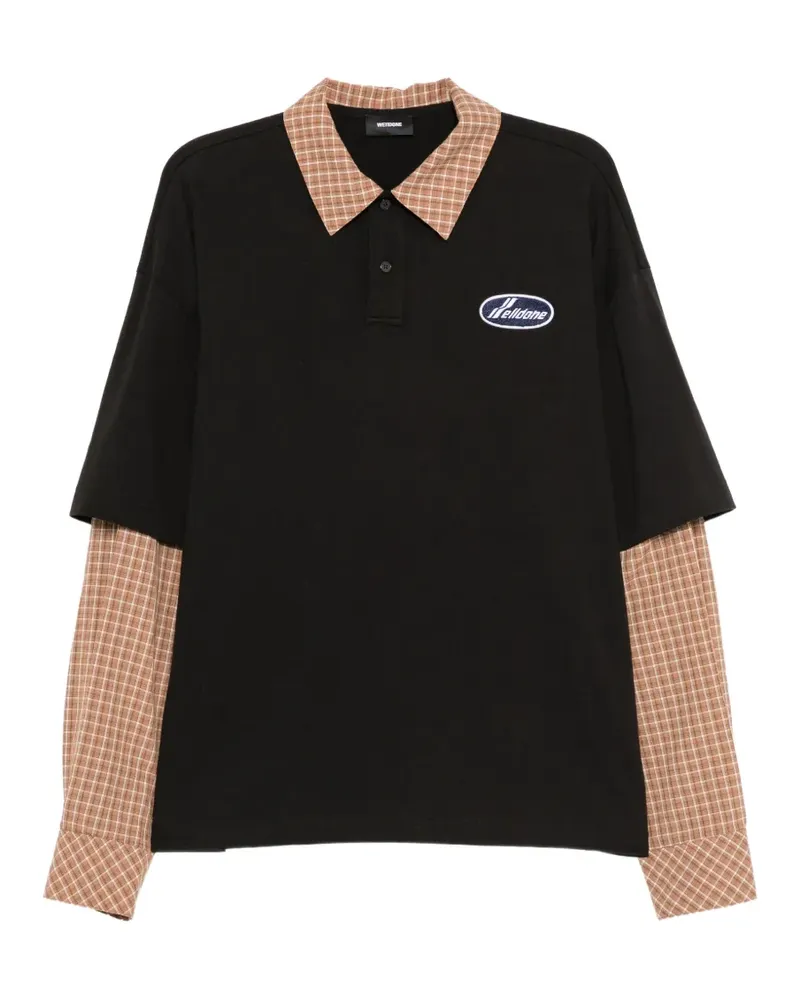 WE 11 DONE Poloshirt im Layering-Look - Schwarz Schwarz