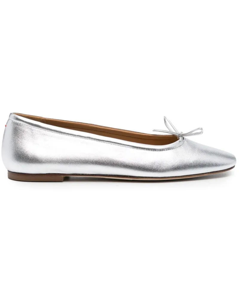 aeyde Ballerinas im Metallic-Look - Silber Silber