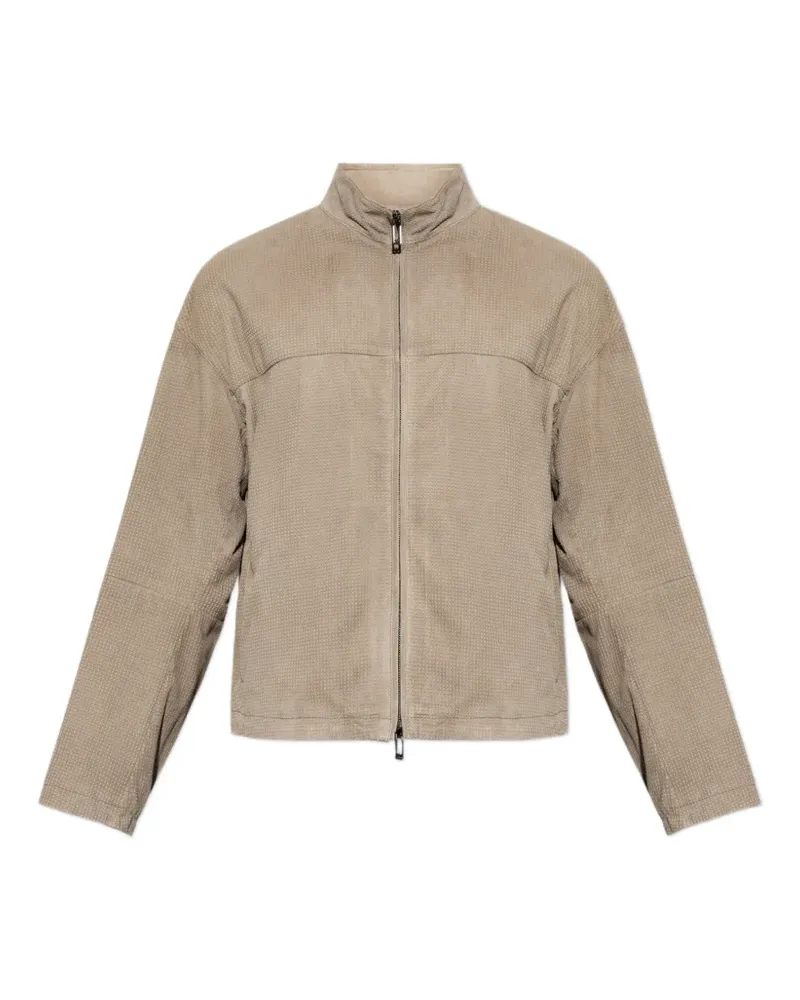 Emporio Armani perforated suede jacket - Nude Nude
