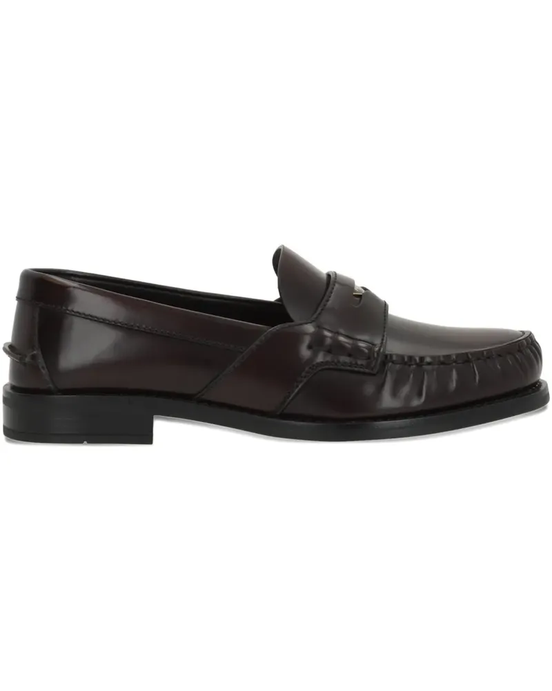 Prada logo-plaque penny loafers - Braun Braun