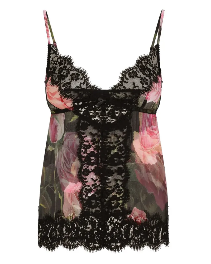 Dolce & Gabbana Nachthemd mit Blumen-Print - Rosa Rosa