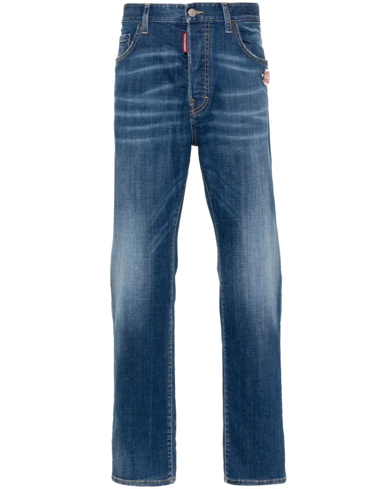 Dsquared2 Slim-Fit-Jeans mit Logo-Pflaumen - Blau Blau