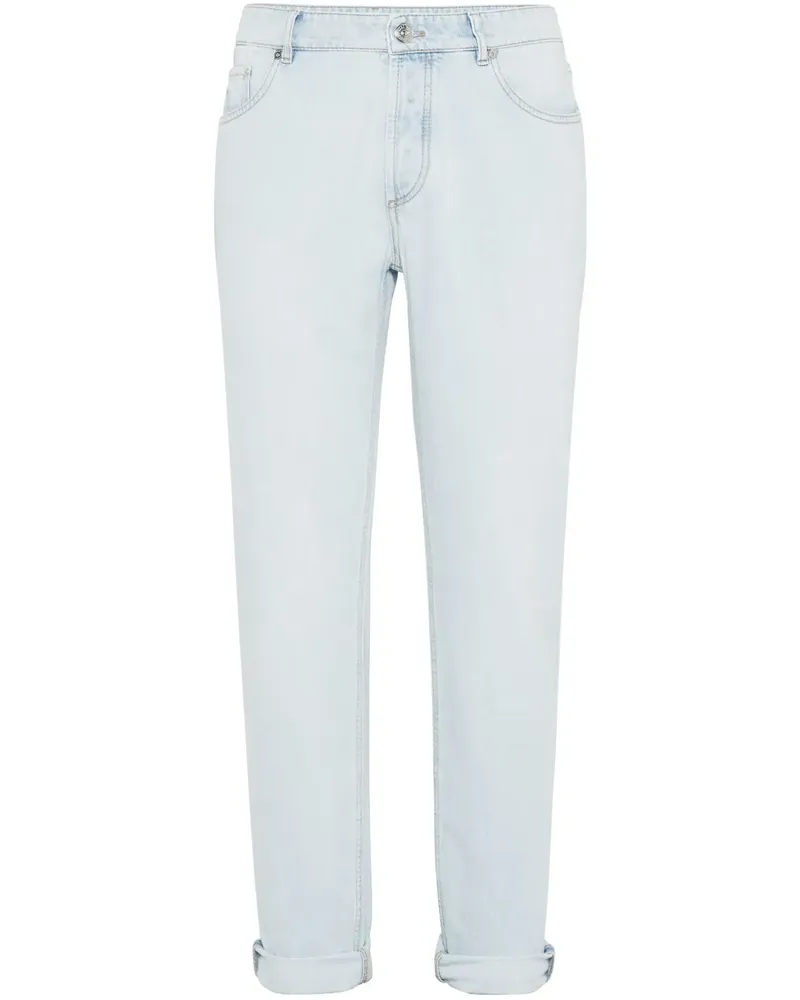 Brunello Cucinelli Jeans mit Logo-Patch - Blau Blau