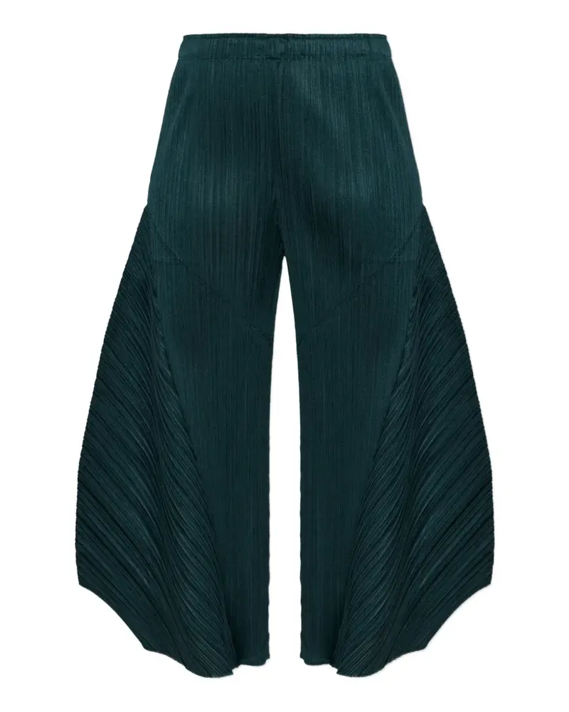 Issey Miyake pleated cropped trousers - Grün Grün