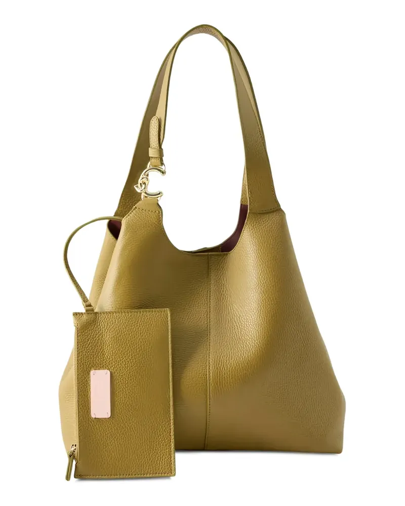 Coccinelle grained logo-charm tote bag - Grün Grün