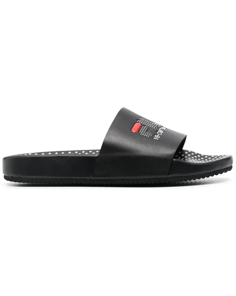 10 Corso Como x Fila Pantoletten mit Polka Dots - Schwarz Schwarz