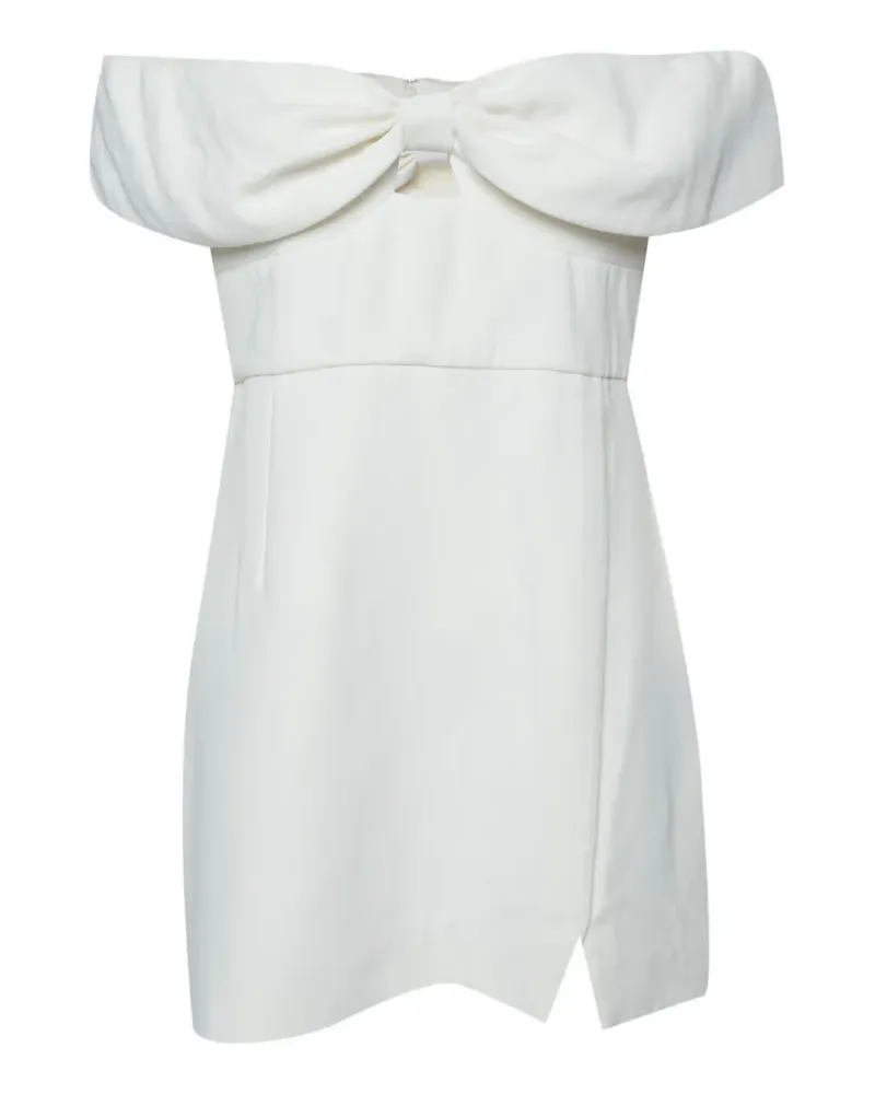 Self-Portrait bow-detail off-shoulder dress - Weiß Weiß