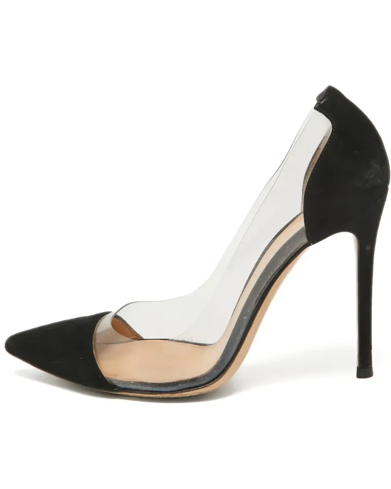 Gianvito Rossi Pre-owned Plexi Stiletto-Sandalen mit transparentem Einsatz 105mm - Schwarz Schwarz