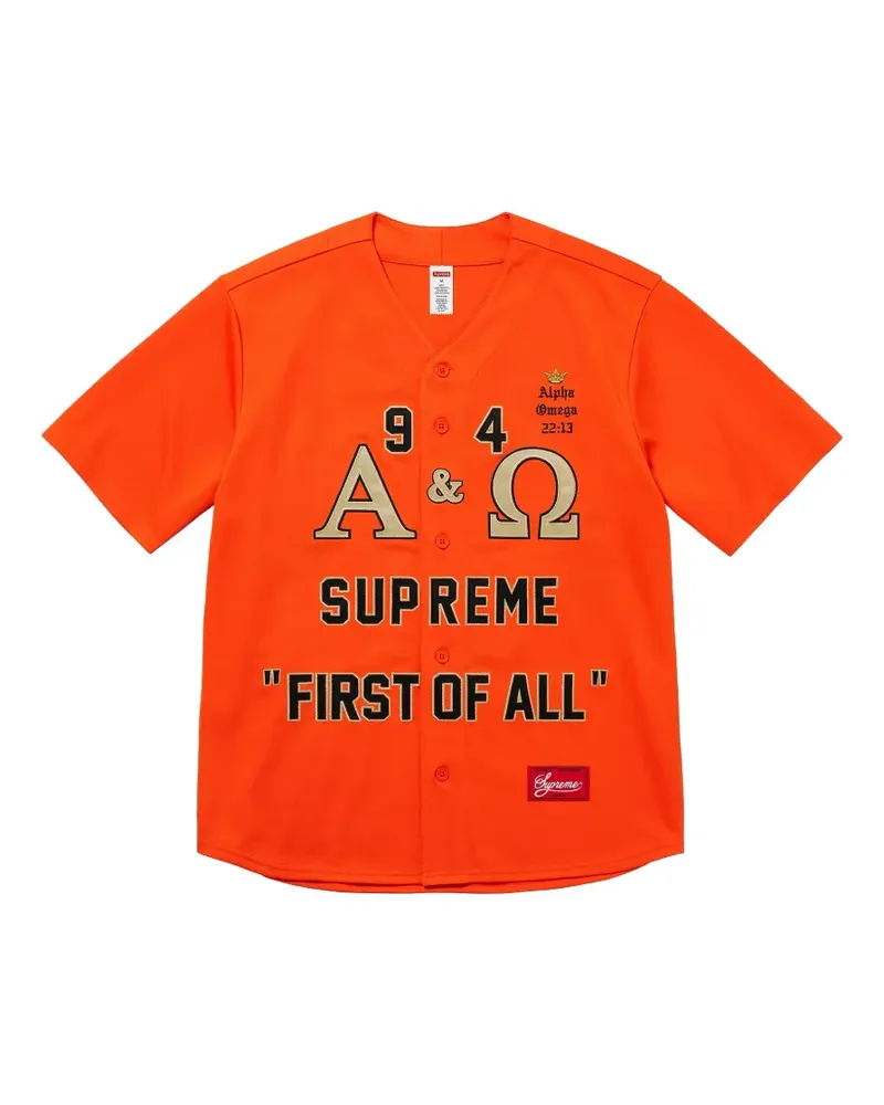 Supreme Being Alpha Omega Baseball-Trikot - Orange Orange