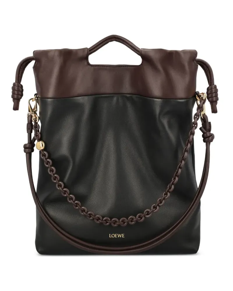 Loewe Schultertasche mit Kettendetail - Schwarz Schwarz