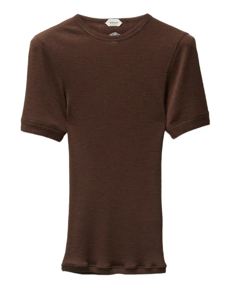Versace Geripptes T-Shirt - Braun Braun