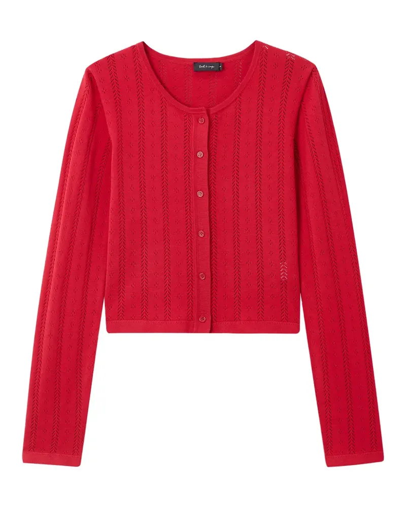 Tout a Coup Cardigan mit Lochstrickmuster - Rot Rot