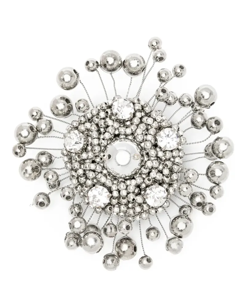 N° 21 crystal-embellished beaded brooch - Silber Silber