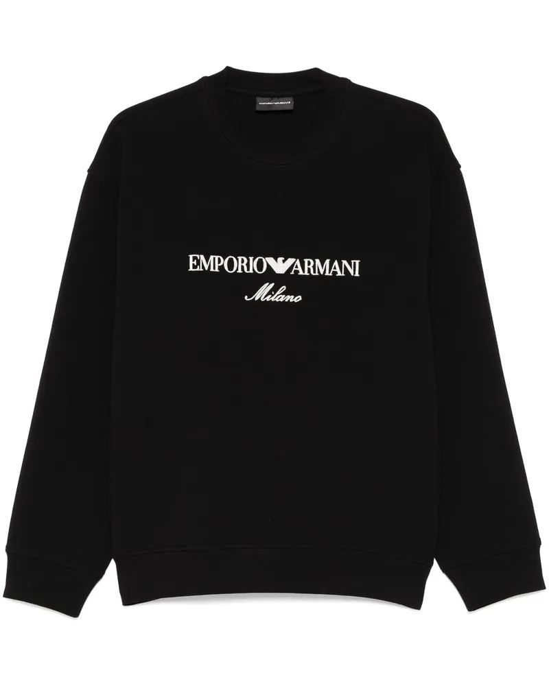 Emporio Armani Sweatshirt mit Logo-Stickerei - Schwarz Schwarz
