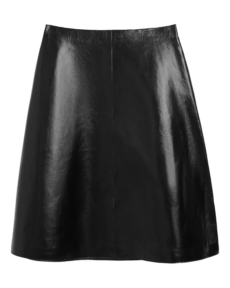 AMI Paris Midirock aus Lackleder - Schwarz Schwarz