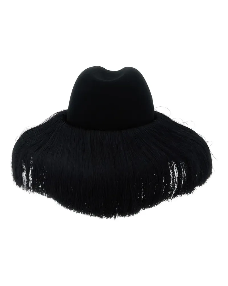 Comme des Garçons x Hizume fringed-brim fedora - Schwarz Schwarz