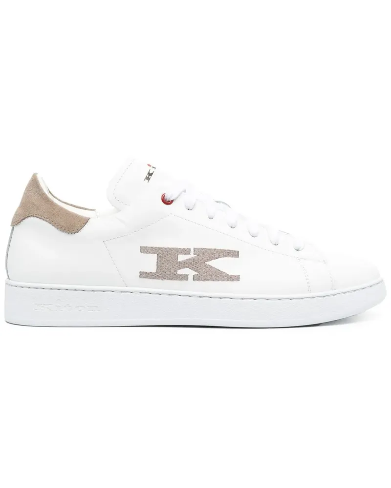 Kiton Sneakers mit Logo-Stickerei - Weiß Weiß