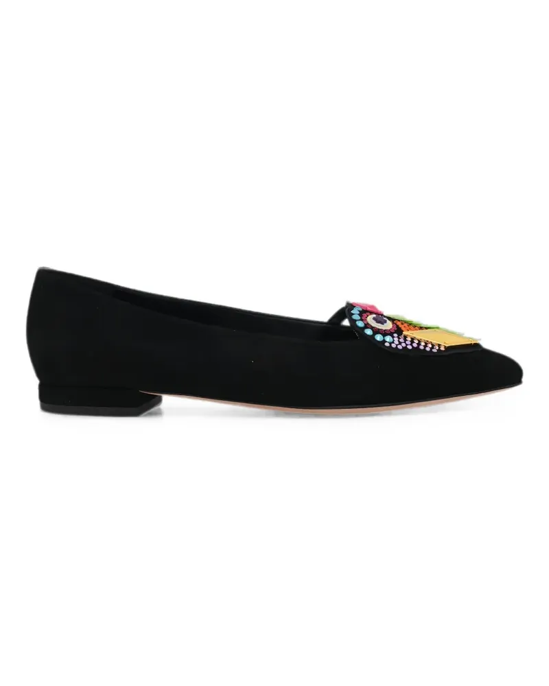 Kat Maconie embellished pointed-toe ballet flats - Schwarz Schwarz
