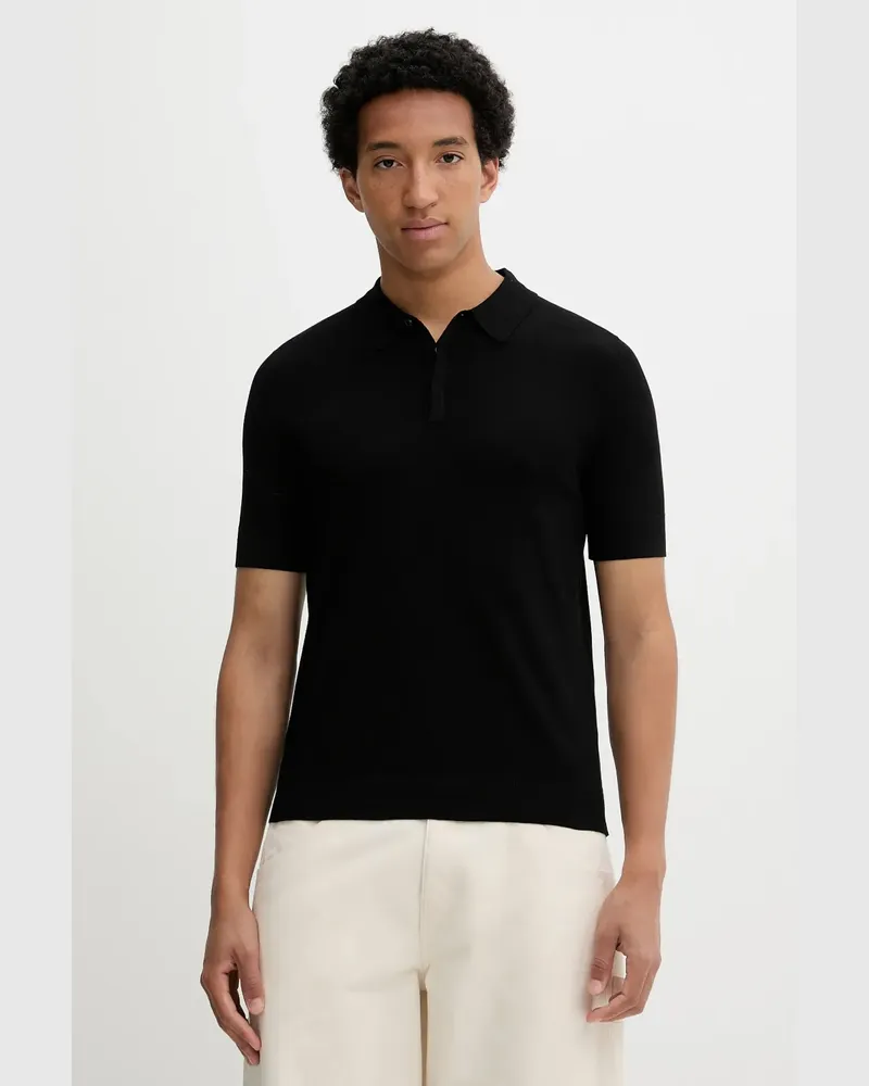 HUGO BOSS Poloshirt mit Logo-Stickerei - Schwarz Schwarz