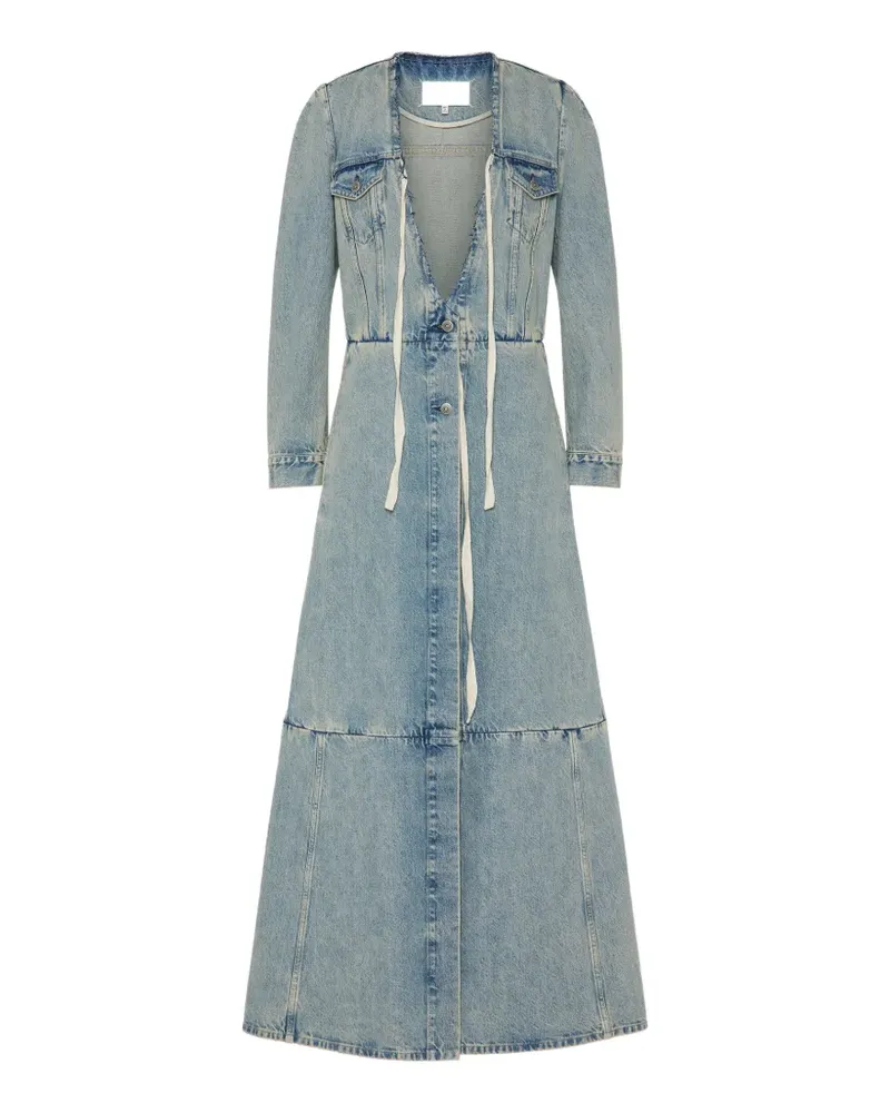 Maison Margiela Mantel im Patchwork-Look mit Schnürung - Blau Blau