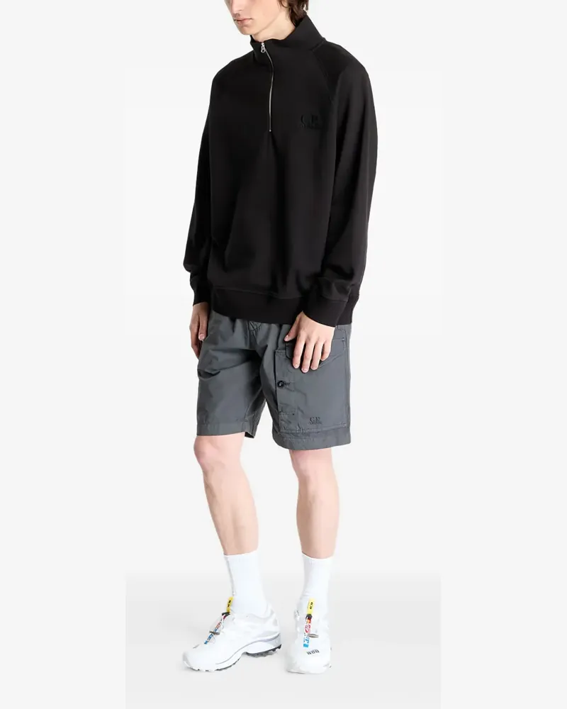 C.P. Company Sweatshirt mit kurzem Reißverschluss - Schwarz Schwarz