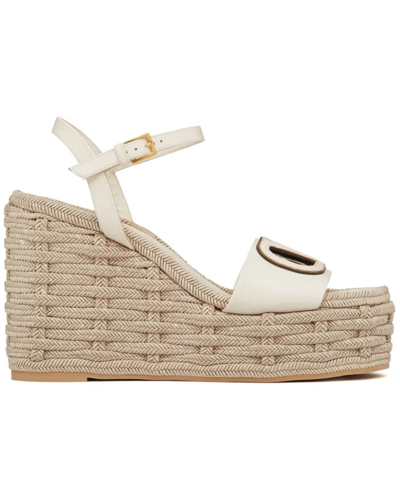 Valentino Garavani VLogo Wedge-Sandalen mit Cut-Out 110mm - Weiß Weiß