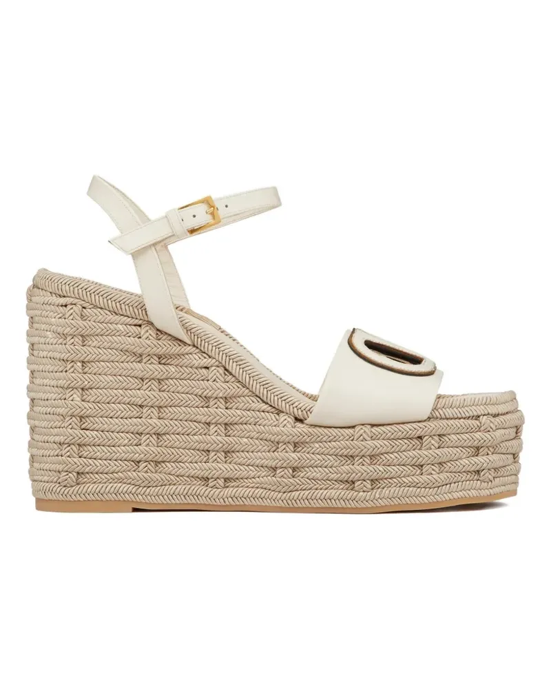 Valentino Garavani VLogo Wedge-Sandalen mit Cut-Out 110mm - Weiß Weiß