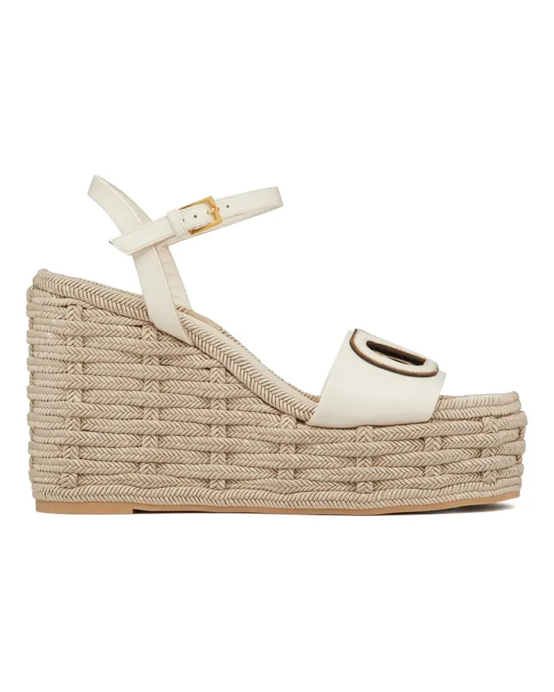 Valentino Garavani VLogo Wedge-Sandalen mit Cut-Out 110mm - Nude Nude