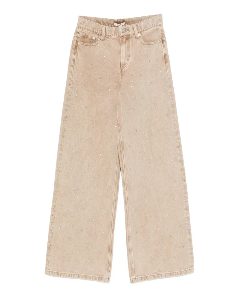 Maje crystal-embellished straight-leg jeans - Nude Nude