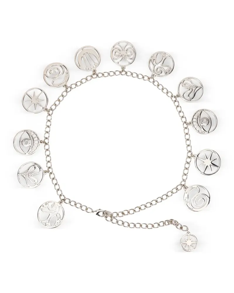 Alberta Ferretti Kettengürtel mit Anhänger - Silber Silber