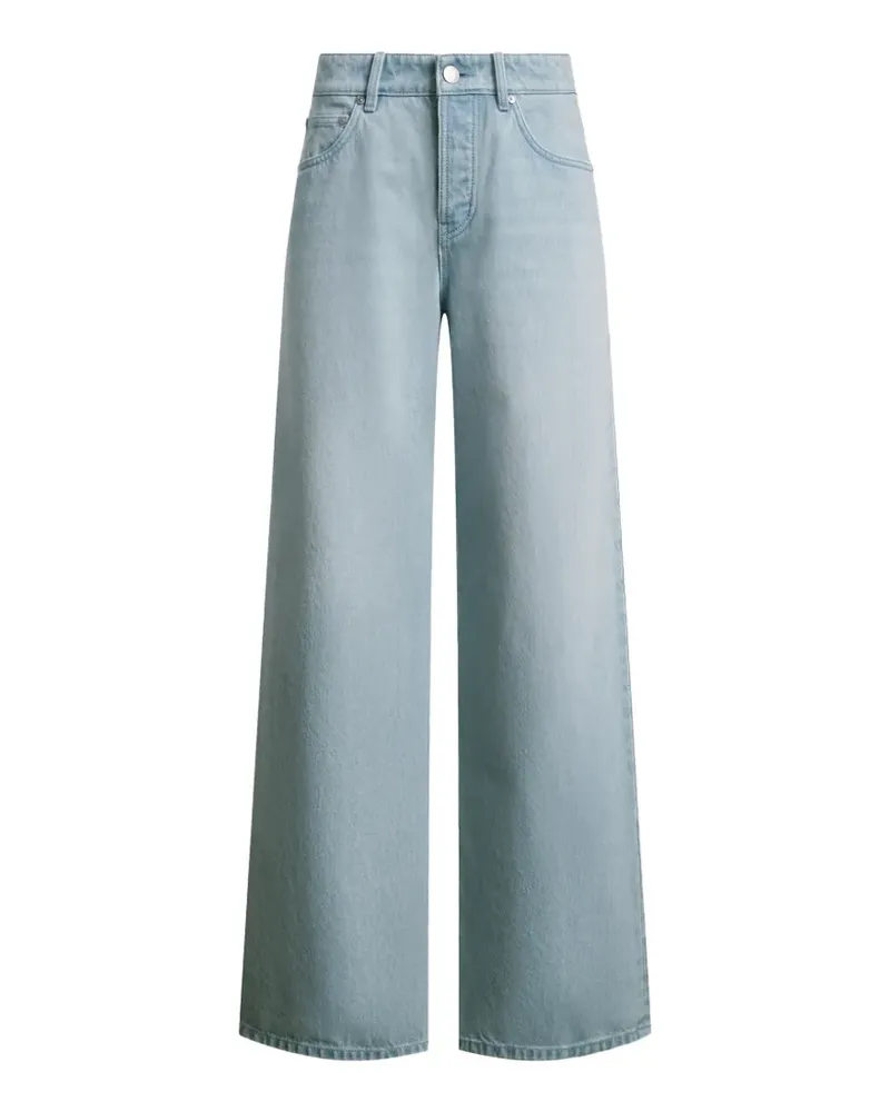 12 STOREEZ Weite Jeans mit Knopfverschluss - Blau Blau