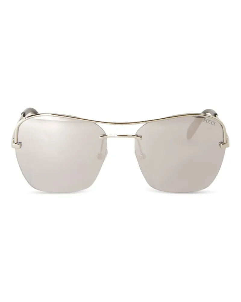 Emilio Pucci Verspiegelte Sonnenbrille mit eckigem Gestell - Silber Silber