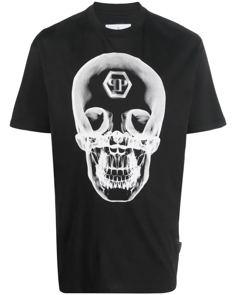 Philipp Plein T-Shirt mit Totenkopf-Print - Schwarz Schwarz