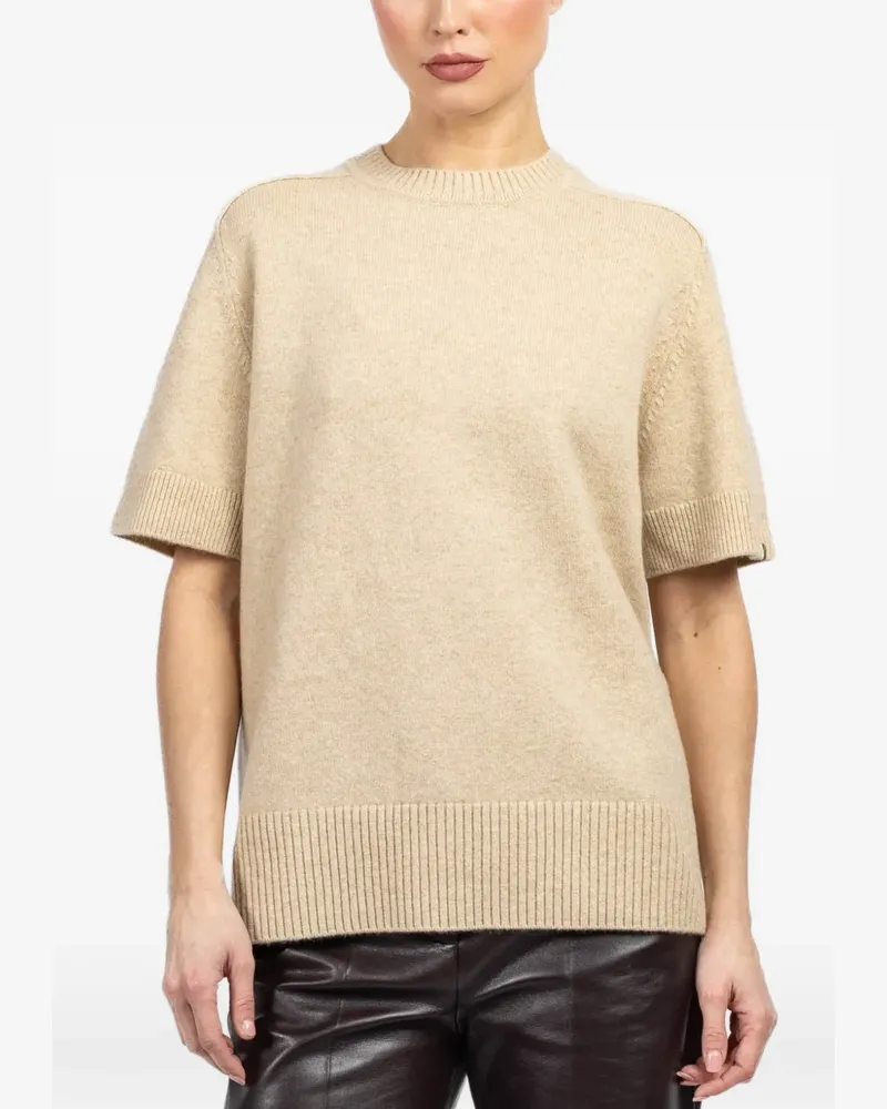 extreme cashmere short-sleeve ribbed sweater - Nude Nude