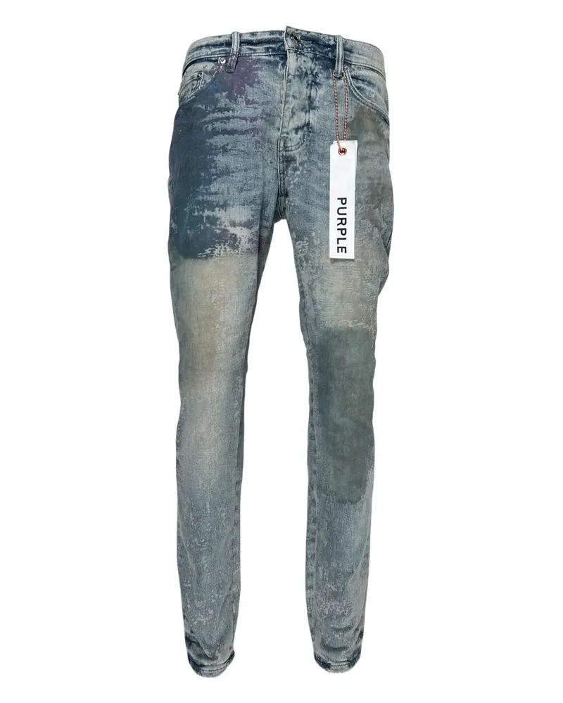 PURPLE BRAND Jeans mit Fossil-Print - Blau Blau