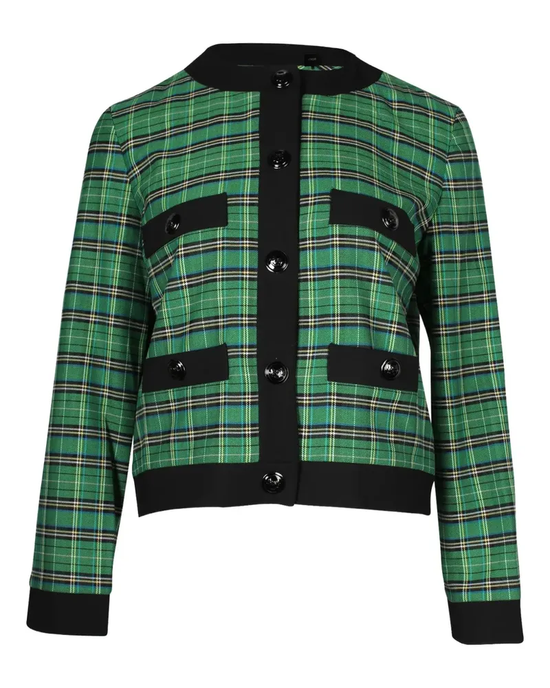 Maje Karierte Jacke mit Knöpfen - Grün Grün