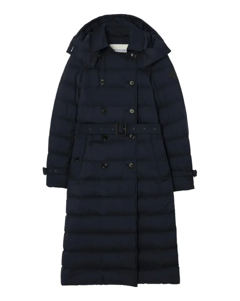 Burberry Langer Audley Steppmantel aus Nylon - Blau Blau