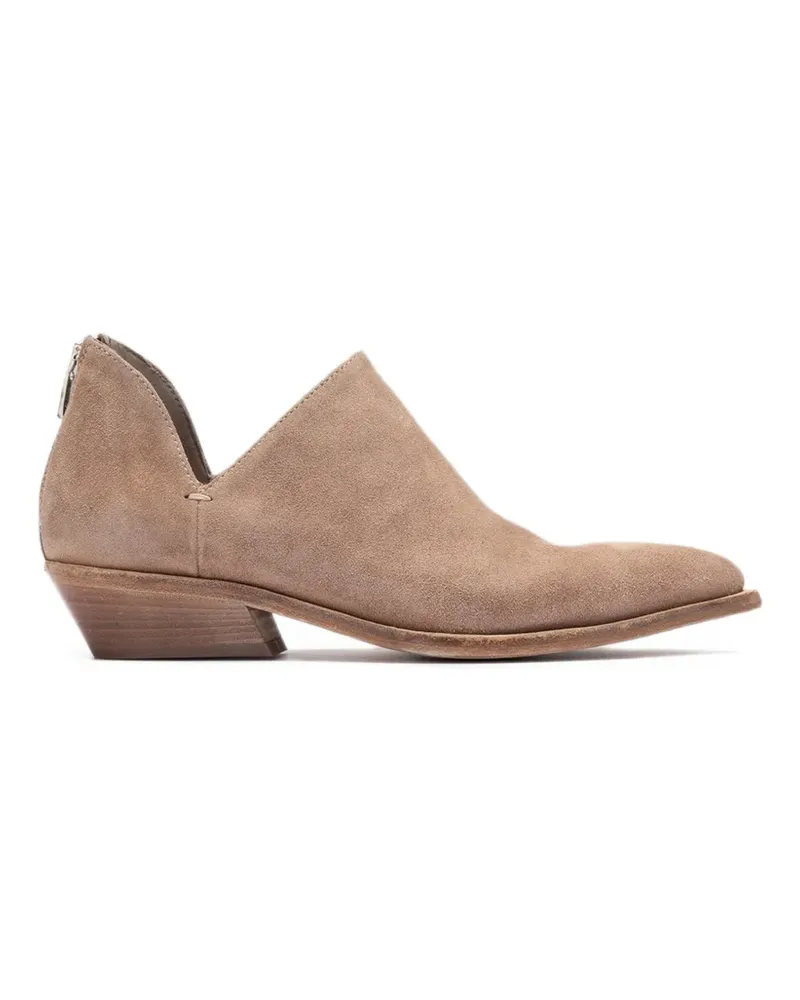 Officine Creative Italia Spitze Noelie Stiefeletten aus Wildleder - Nude Nude